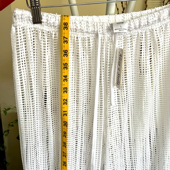 🤍⛱️🏖️Alexa & Stella White Mesh Bottoms with Adjustable Waist-L-NWT - Picture 10 of 14